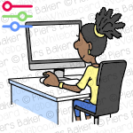 BlackWomanKeyboardScreenMonitorComputerWorkplace.png