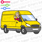 WhiteVanManTruckTransitCourierThumbsUpDeliveryDespatchVehicle.png