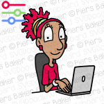 BlackwomanHappyLaptopComputerWFHWorkplaceTypingTypeKeyboardOnline.png
