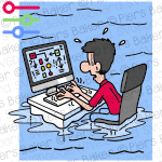 ManDeskComputerpanicFloodDrownWaterSinkSeaSwampedPressureStressed.png