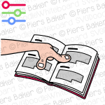 HandPointingOpenBookTextWordsReport.png