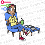 BlackDiversityWomanRelaxedHappyCoffeeSittingTableChairiPadPenExplainChilled.png