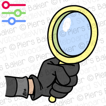 CrookThiefMagnifyingGlassLookSearchSeekSpyHackerScammerGloveHandHolding.png