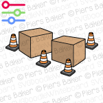 CardboardBoxTrafficConesWarningDeliveryGoodsWarehouse.png