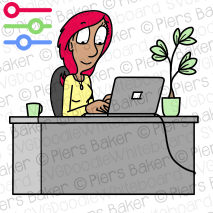 WomanWorkplaceDesklaptopComputerPlantOfficeTypeKeyboardhappyWFH.png