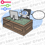 AiArtificialIntelligenceRobotManagerBossOrderYellShoutBullyBigDeskComputerMonitorOfficeSpeechBubble.png