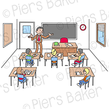 ClassroomSchoolEducationTeacherPupilsDesksKindergartedPrimaryYoungKidsChildrenLearn.png