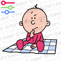 BabyToddlerYoungChildKidThinkThoughtSuspiciousUnsureSittingBlanketMat.png