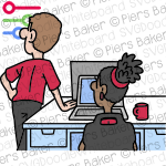 ITTechnologyComputerDepartmentTeamColleaguesWorkplaceTurnAroundBackRearLookWitnessLaptop.png