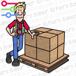 PeterLeaningCardboardBoxesPalletGoodsWarehouseDeliveryHappyLanyardHighVisibilityJacket.png