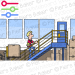 PeterWarehouseFactoryClimbStairsLanyardHighVisibilityBoxesForkliftTruckDespatchDeliverymanufactureOfficeShopFloor.png
