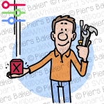 ManCatchProblemFixRepairToolsHoldWrenchSpannerHammerScrewdriverRedXCross.png