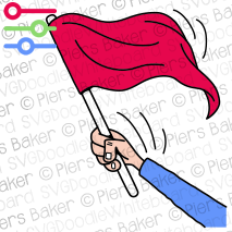 ArmHandHoldingWaveWavingRedFlagStopStartGoHaltWarningHazardAlarmAlert.png
