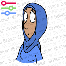 HijabWomanUnsureCoveredLookBackBehindWorriedWorryDiversityRacismInsult.png