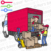 TruckVanVehicleDeliveryBoxesCourierDespatchLoadCarryPackagesParcelsDriversLoadingBay.png