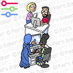 PeopleWorkplaceColleaguesStaffTeamworkDesksCollaborationHappyComputersFriendsEmployees.png