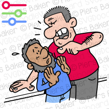IntimidateBullyRacistRacialDiversityAggressivePointAngryYellCowerAfraidScaredThug.png