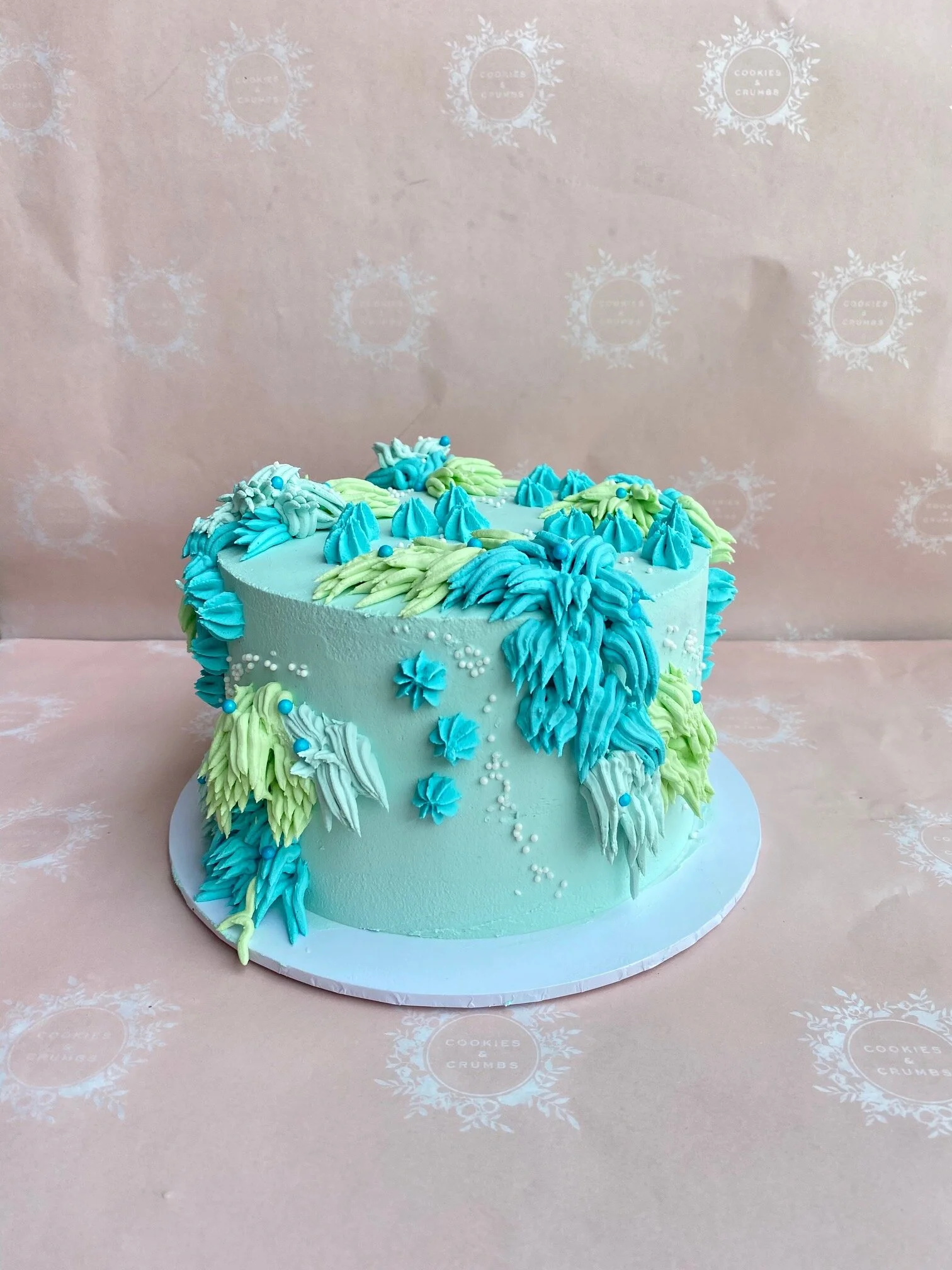 SHAGGY BLUE OMBRE cake — Cookies & Crumbs