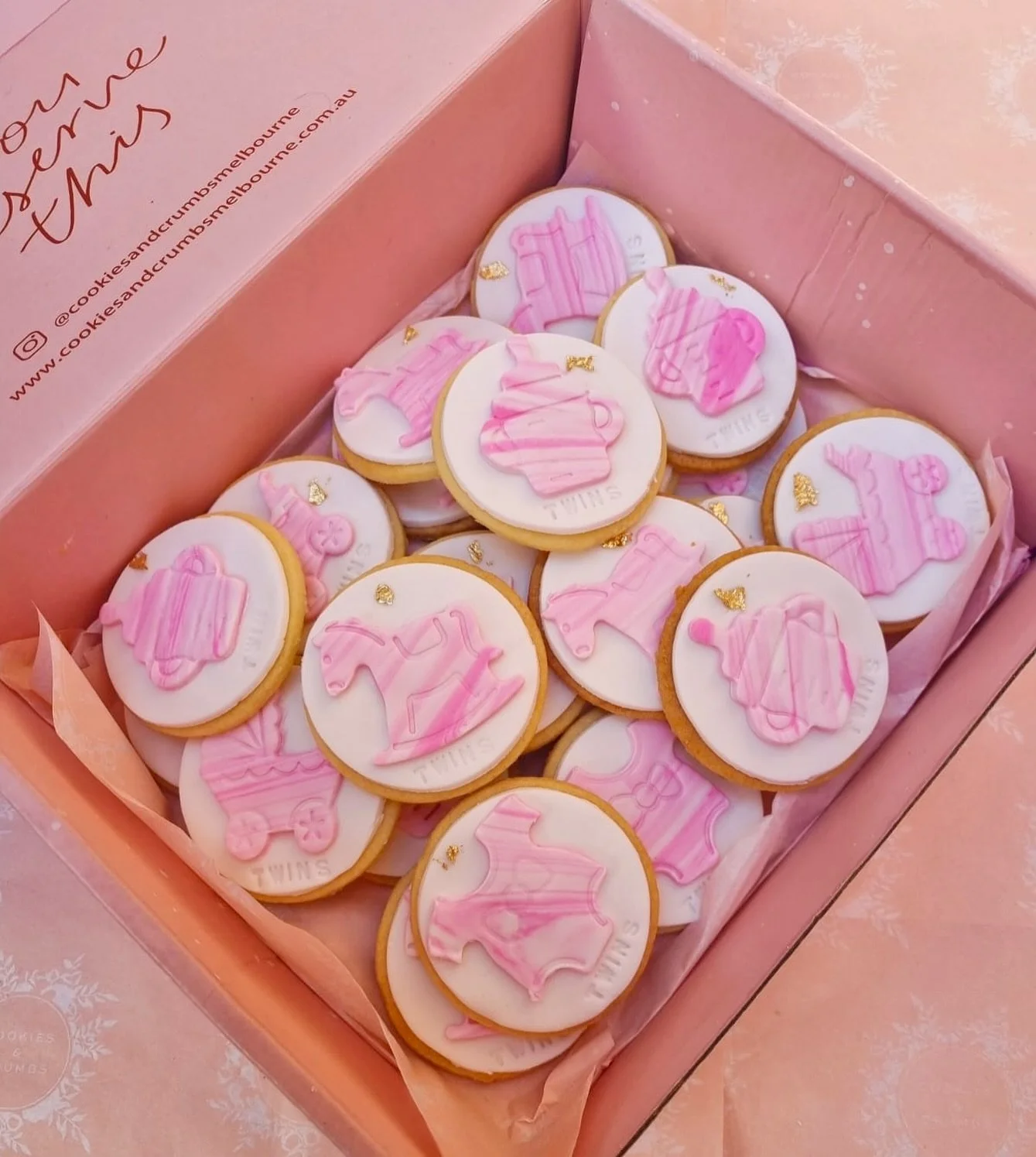 👶💖 Double the giggles, Double the love 💖👶

Pretty in pink + twice as sweet &mdash; our hand-painted twin cookies bringing all the baby shower magic ✨🎀 from tiny onesies to rocking horses + bottles, each one made with extra love for two little mi