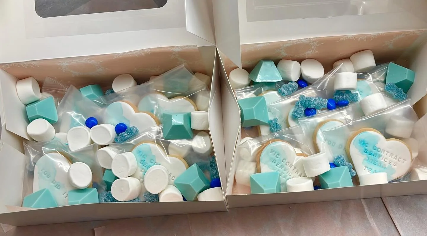🍪 Cookies &amp; Crumbs Treat Boxes created for the team @stocklandliving 🍬 🍭 

Looking for a fun way to celebrate in the office? Whether it&rsquo;s a team milestone, work anniversary, contract win, birthday, staff appreciation day or just because&