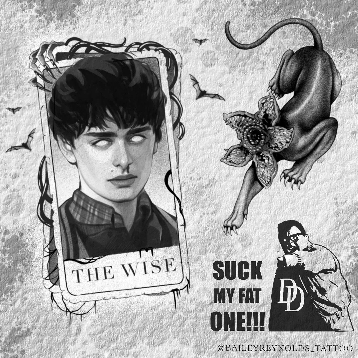 🚨STRANGER THINGS FLASH!!🚨 All designs now available and at a discounted rate as I&rsquo;d love to tattoo them! Here we got a Will the Wise tarot , DemoDog/panther and the King Derek!
How did you rate the end of the show?!?

🗓️Dm myself or @sandsof