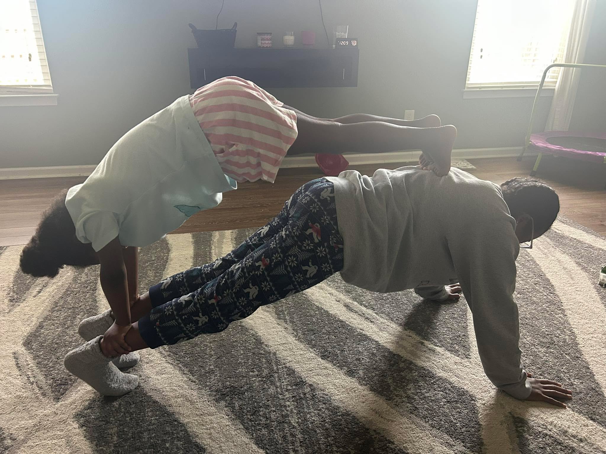 Big and Little Sisters Stay Active with Exercise!