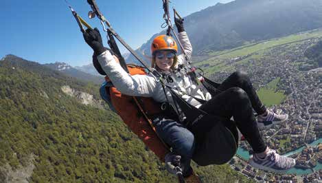 Junior, Angela Lindow, got a bird’s-eye view of Interlochen, Switzerland, when she went paragliding. Don’t worry mom and dad, studying and learning took place too!