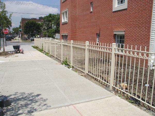 White steel fence