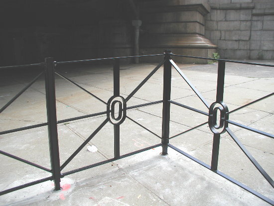 4-foot crossbar fence in 1x2 foot concrete footings