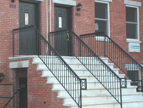 Custom pipe and ring handrails
