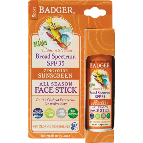 Badger SPF 35 Kids Face Stick available at The Choosy Chick