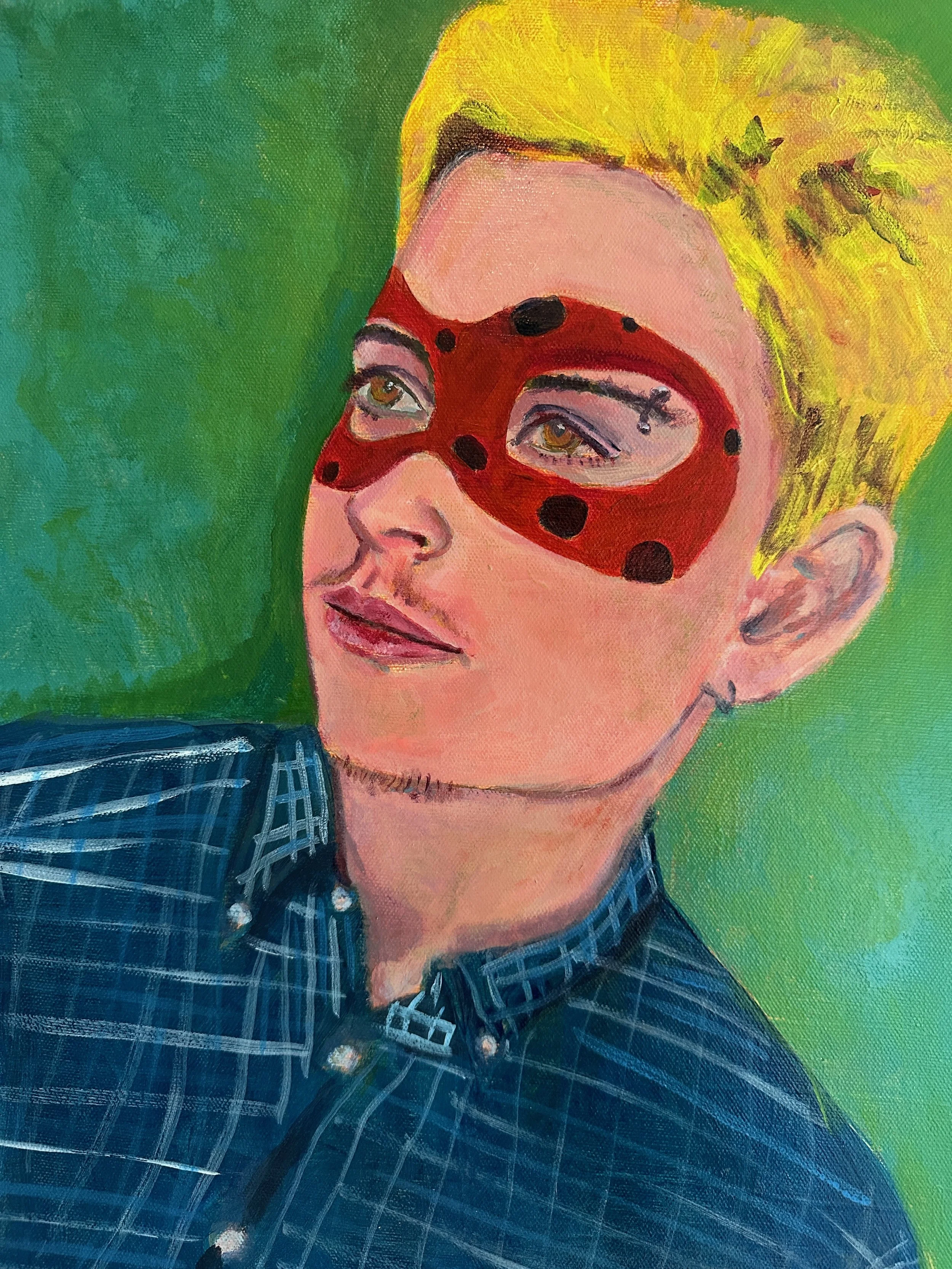 Who Is This Masked Man? (2024) Acrylic on Canvas, 16 x 20