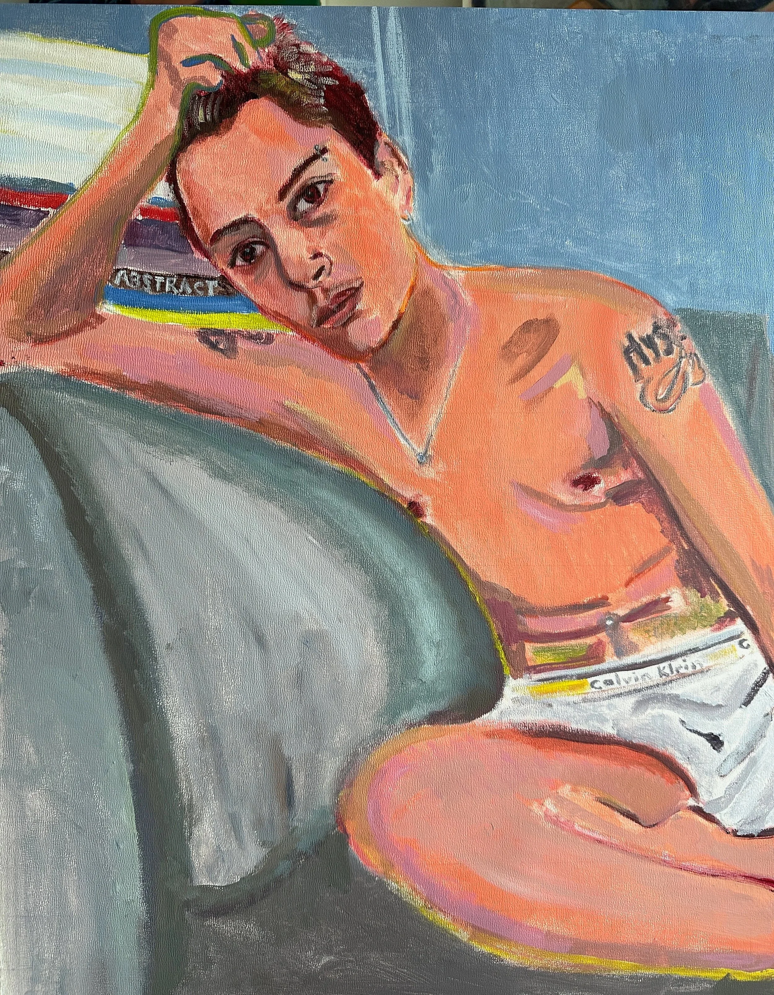 Hysteric Angel (2024) Acrylic on Wood Panel 16 x 20