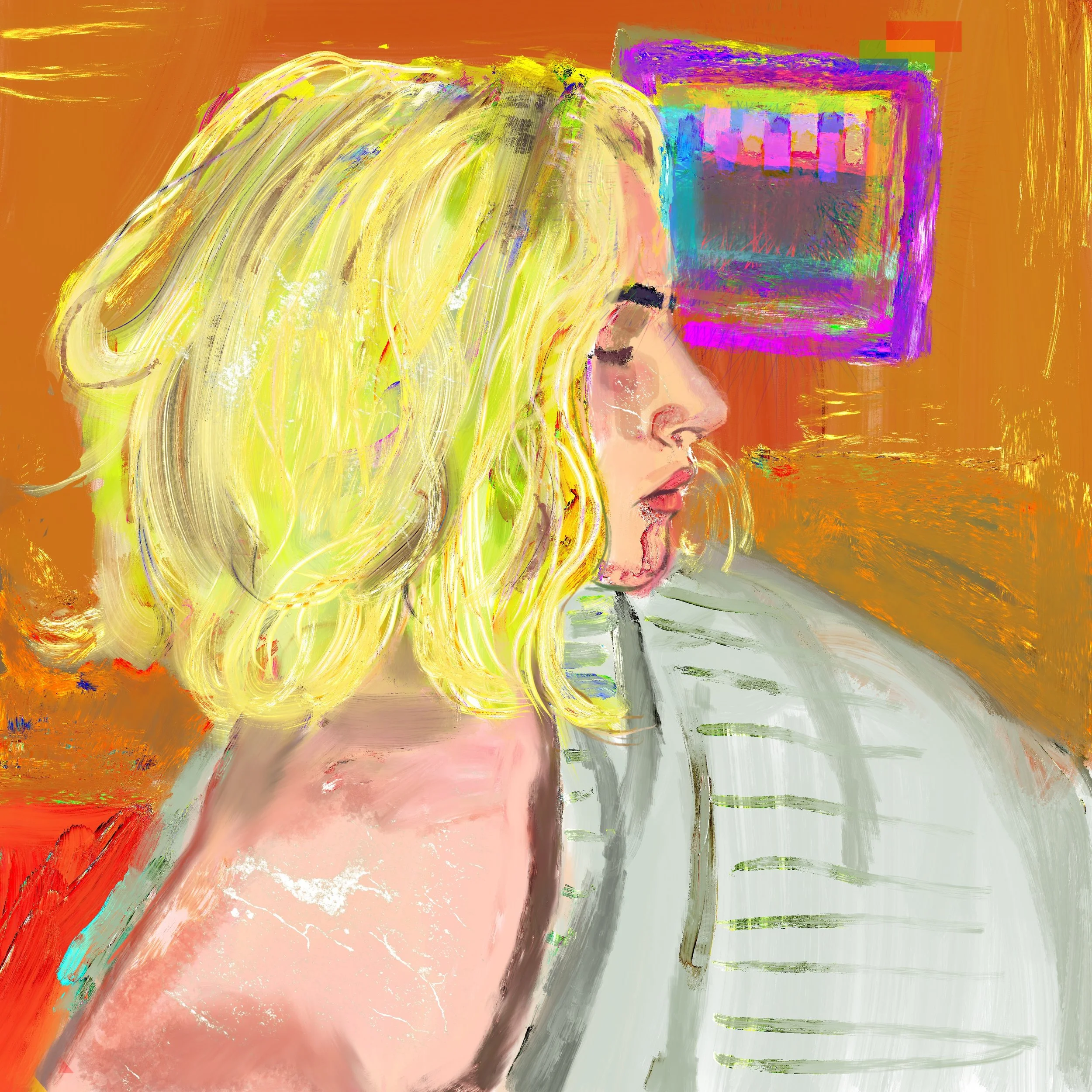 Blonde Lily, Digital Art, 2024, 12 X 12