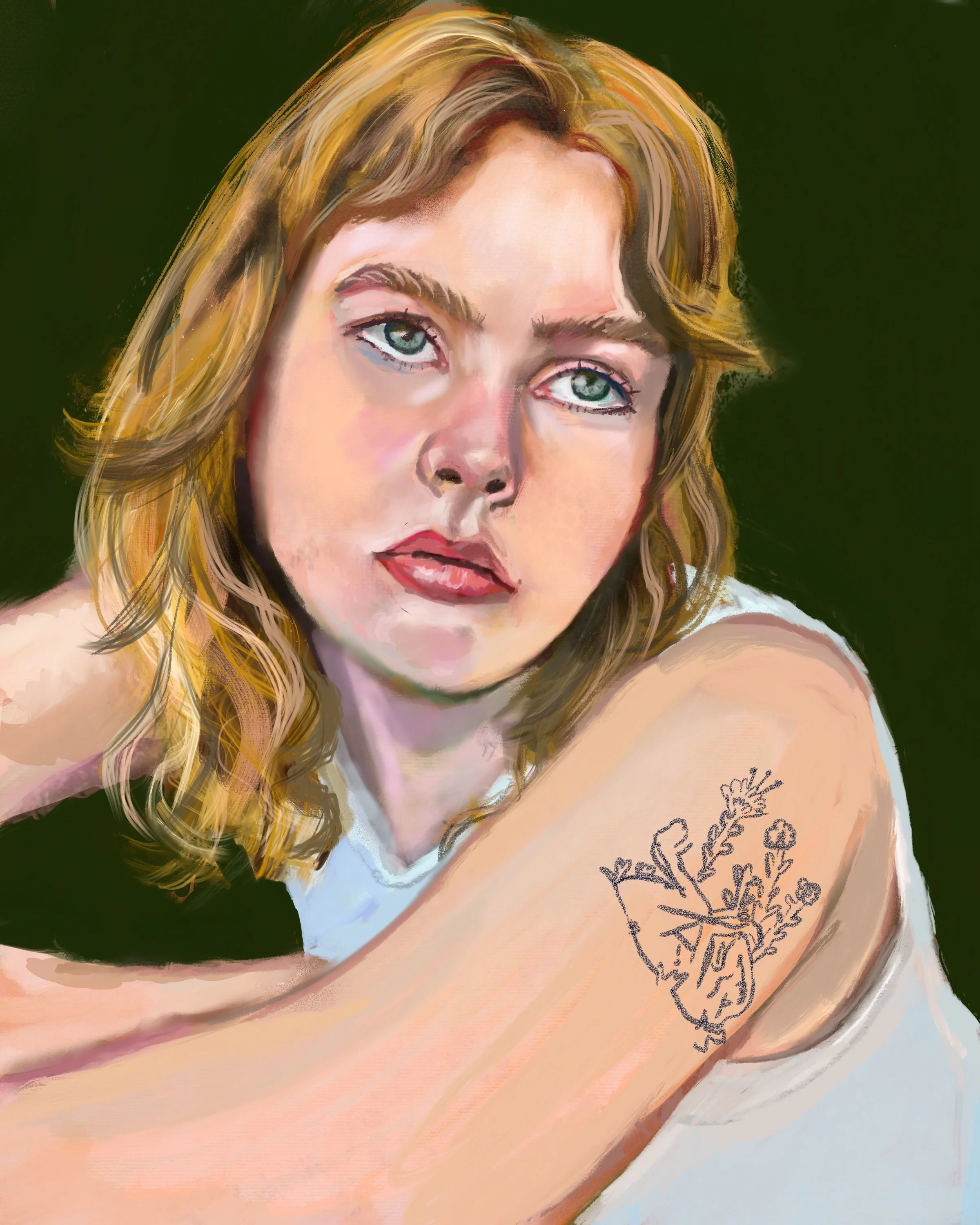 Tattoo Girl, Digital Art, 2023, 16 x 20