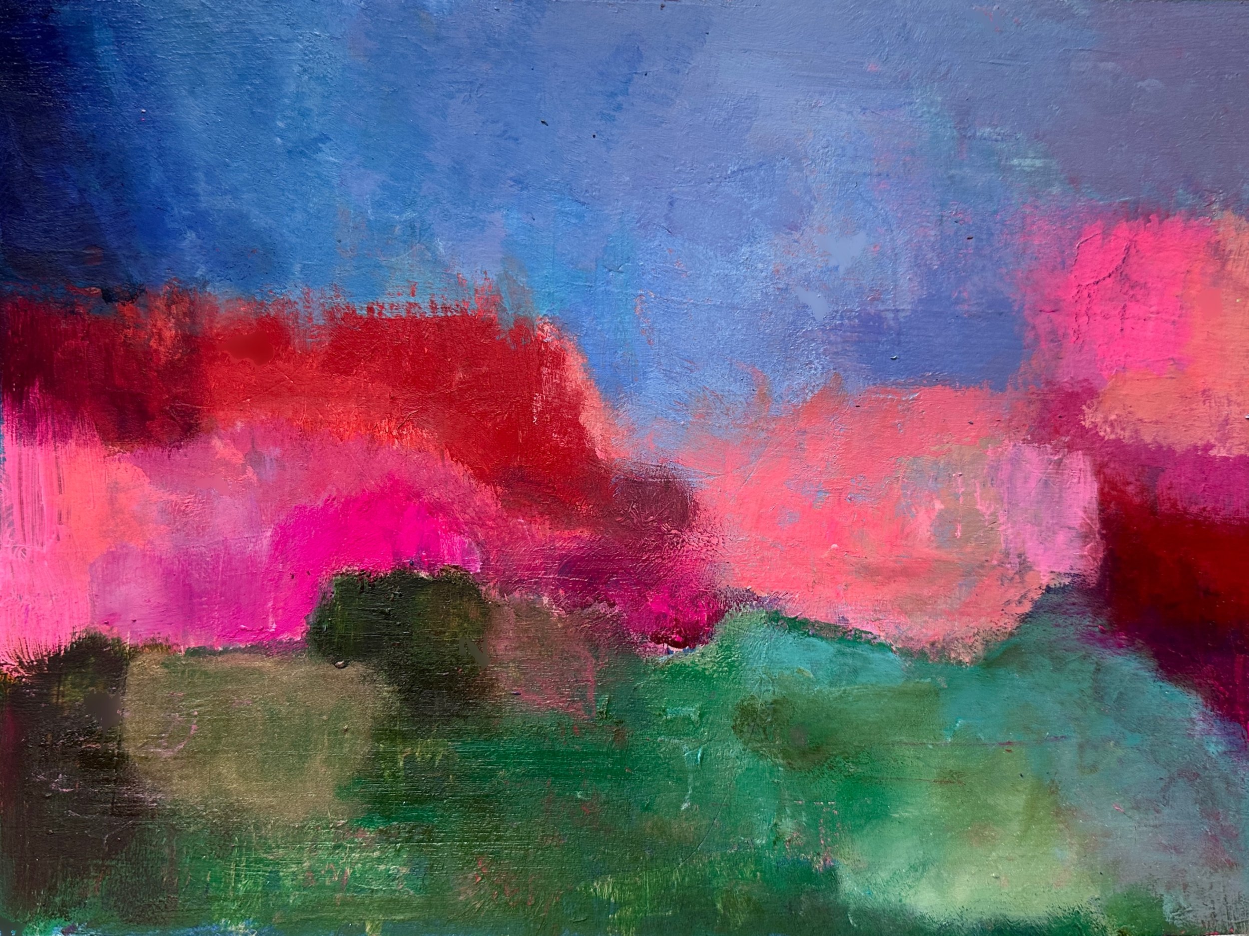 Fantasy Land, Acrylic paint on paper, 2024, 9 x 12