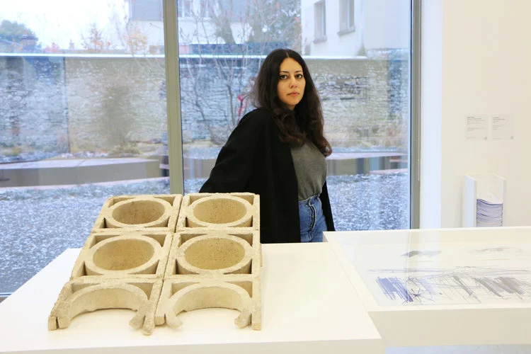 The artist, Saba Innab. Courtesy Biennale d’Architecture d’Orléans 2017 and Frac Center-Val de Loire.