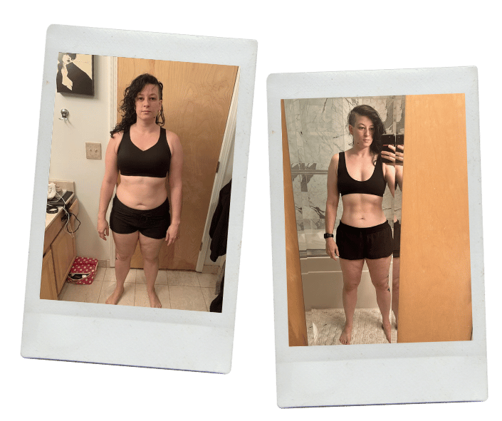 before and after weight loss transformation of a female