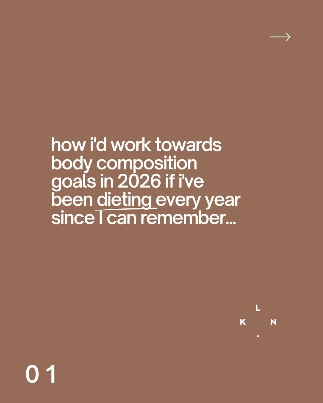 i was a chronic dieter for years too. i always had big plans for the new year to finally lean out and radically change everything about my food choices and body.⁣
⁣
so often as a chronic yo-yo dieter, we think we&rsquo;re pursuing fat loss, but we&rs