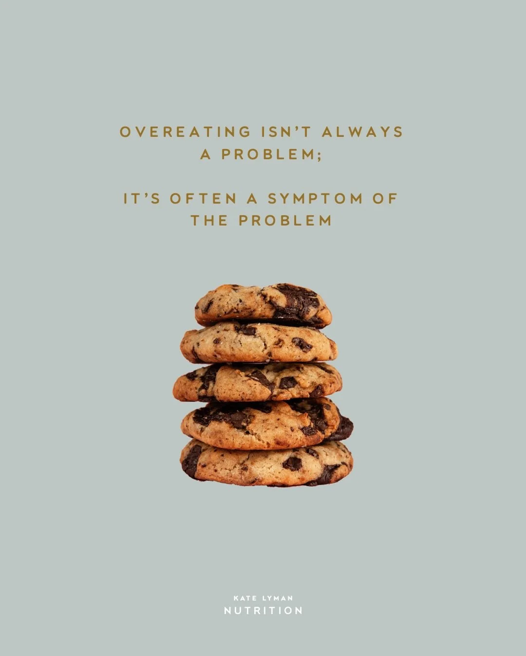 overeating is often (but not always!!) a symptom of deeper root problems:⁣
⁣
chronic food restriction driven by diet culture and food fear,⁣
⁣
compounded by poor emotional regulation/coping skills,⁣
⁣
and rigid food categorization (seeing foods as &l