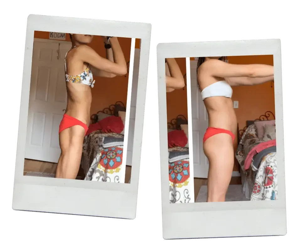 Female weight gain before and after