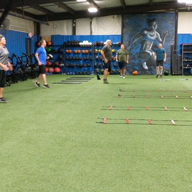 A bit of mid week fun💪🔥💯 Want to be part of our tribe? Want to make fitness fun? DM for more info. 
#wednesdayworkout #agilityladder #wallballs #airbike #strengthcorecardio #fitu360life #bootcampworkout