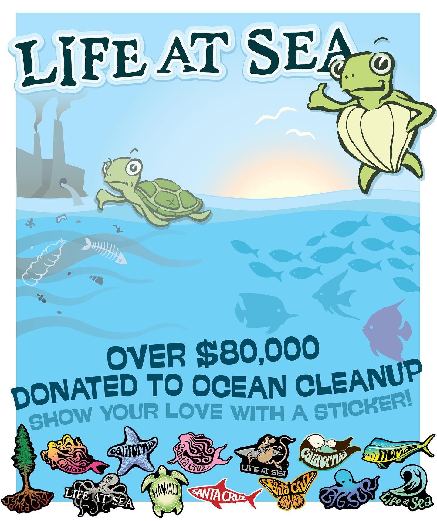 Seven the Sea Turtle sez save our Seven Seas!

Life At Sea&rsquo;s roots began when we were drawing in our Santa Cruz surf shack and printing in the garage.  Since day one, our stickers have been printed in the USA. Our inks are also easier on the oz