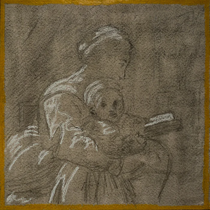 Drawing after Raphael, Seated Woman Reading with Child 1521 - 1514