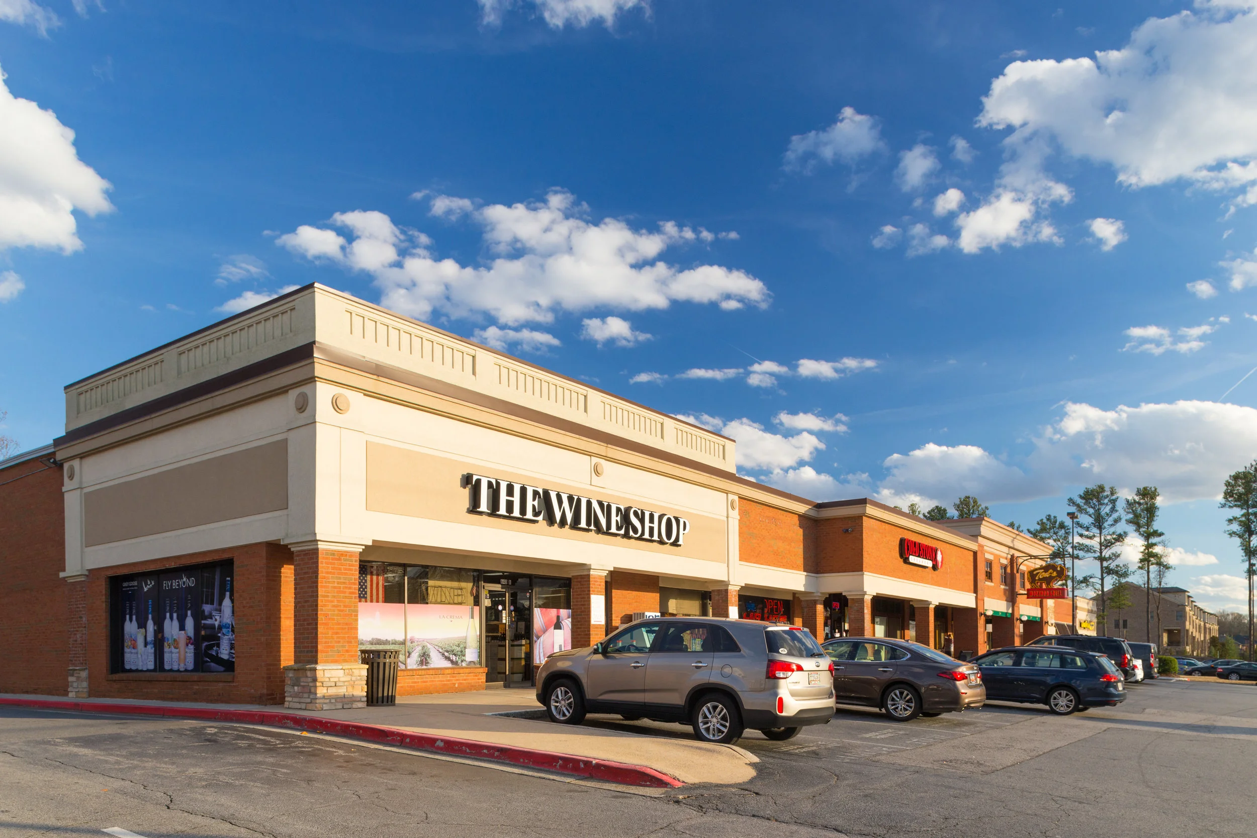 The exterior storefront of The Wine Shop at Parkaire Landing