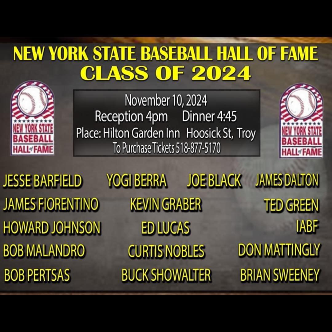 The Ed Lucas Foundation is honored to be in attendance tonight, Sunday November 10 when Ed Lucas will be inducted into the New York State Baseball Hall of Fame along with Brooklyn Dodger Ace Joe Black, NYC Coaching  Greats Bob Pertsas and Bob Malandr