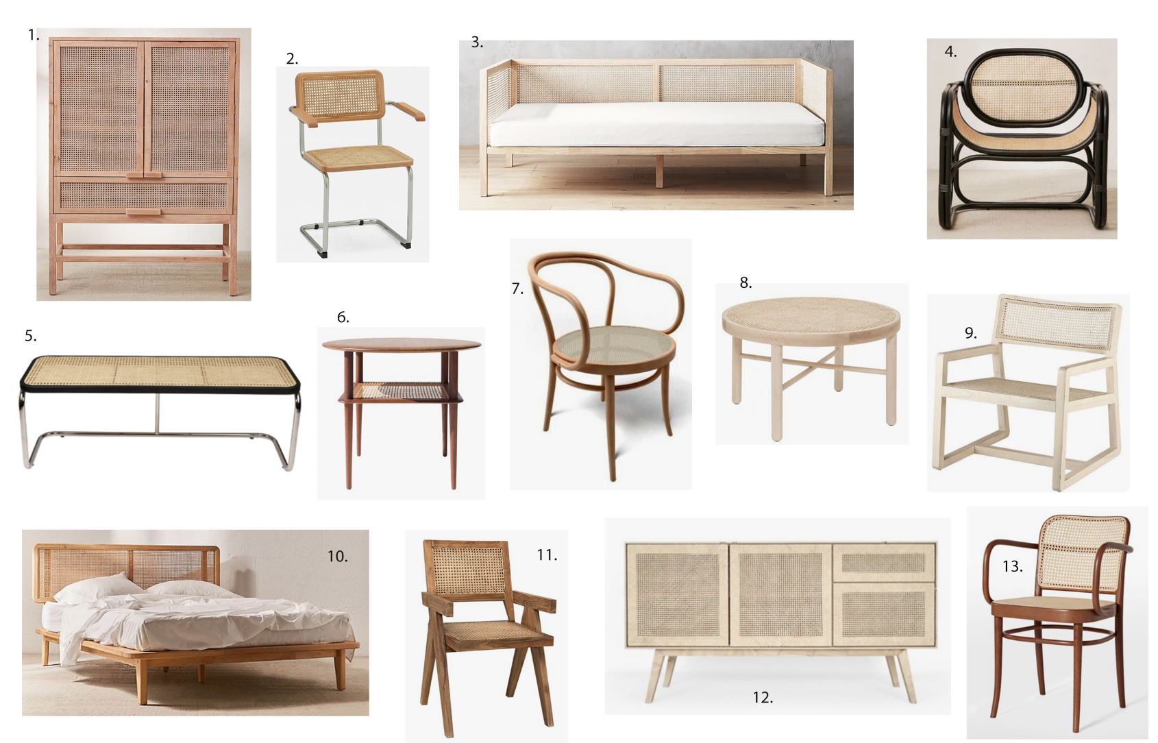 the Modhemian Cane Furniture Round Up