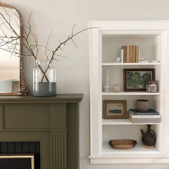 green accent color, green color trend 2019, green fireplace