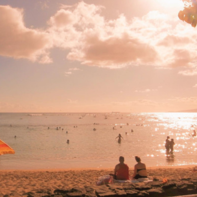 beach sunset, pink summer