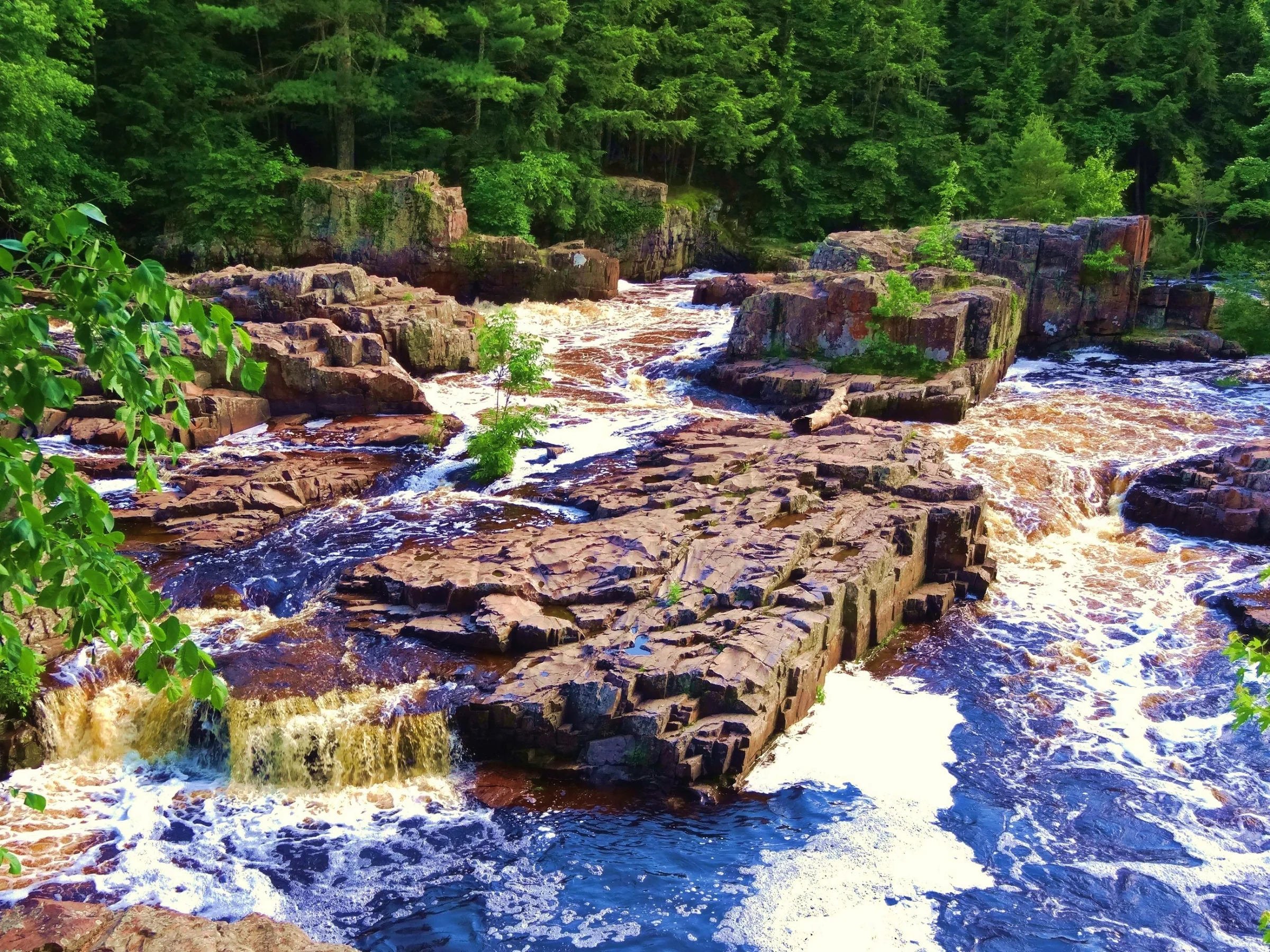 Glacial rock formations seen on the Ice Age Trail at the Eau Claire Dells.
